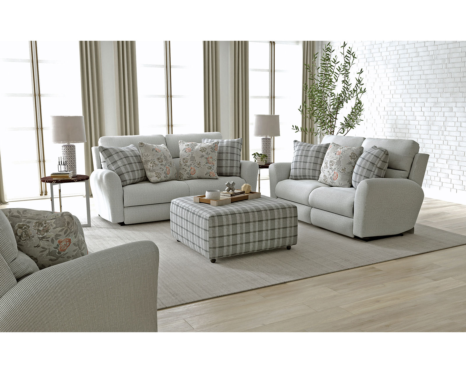 Chappy 83" Lay Flat Reclining Sofa Farmhouse Casual Styling (includes pillows) 2 colors - Image 24