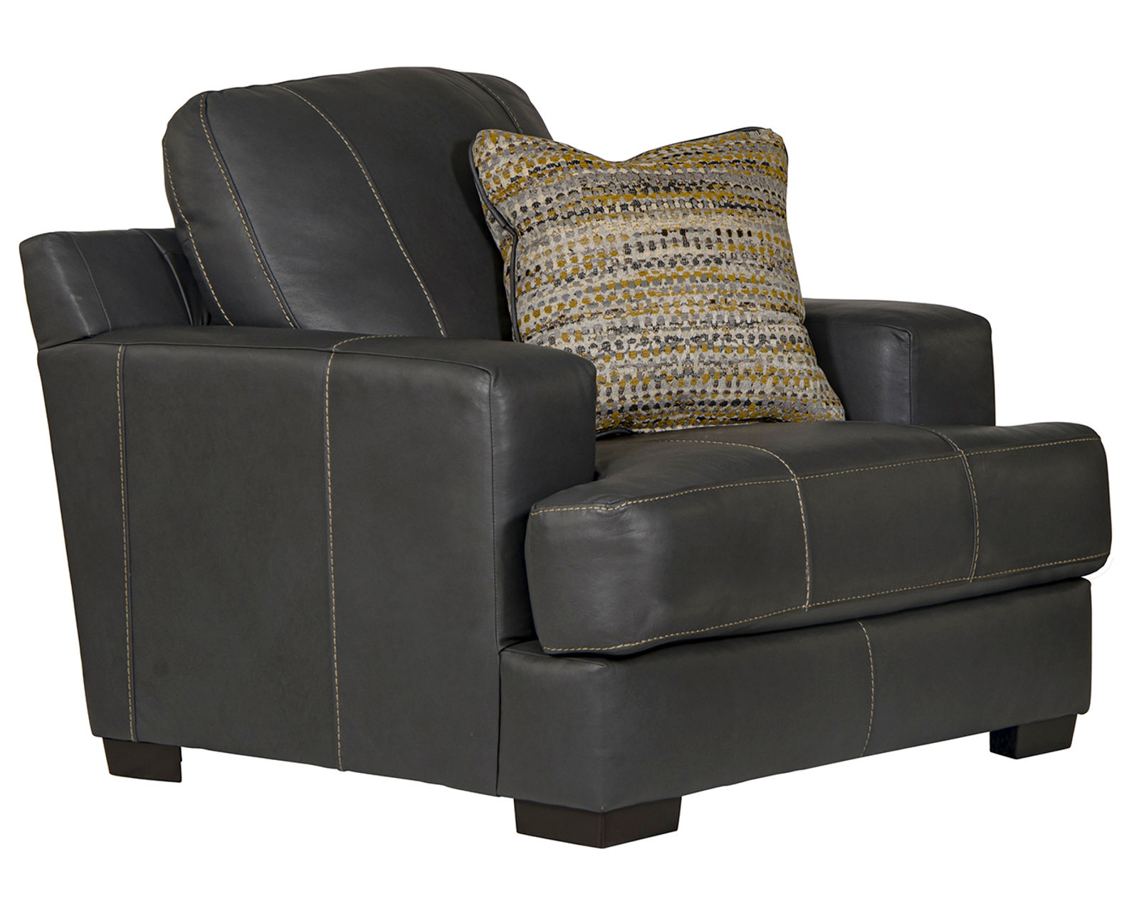 Marco 92" Top Grain Leather Touch Sofa (Includes pillows) Gunmetal - Image 23