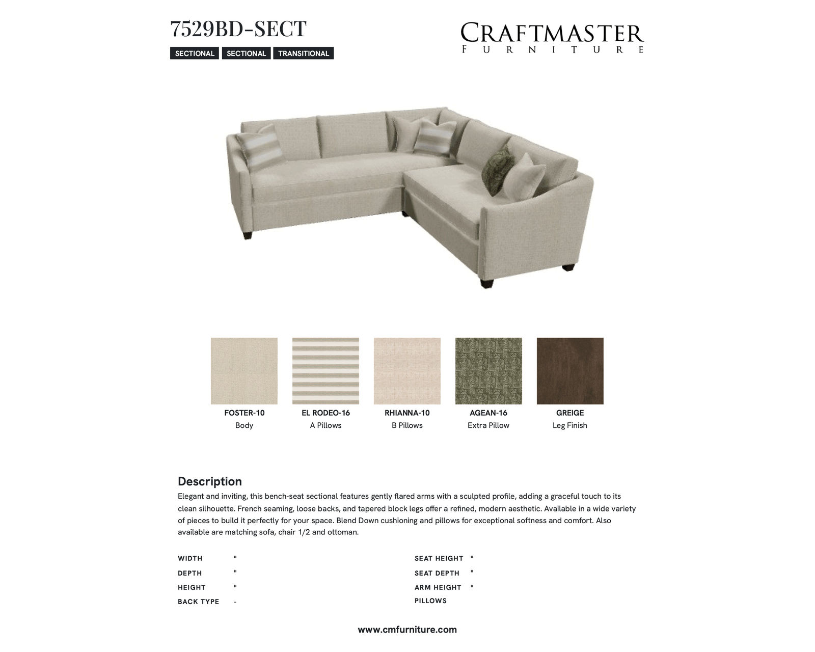 Rockwell 7529 Sectional (+100 performance fabrics) - Image 6