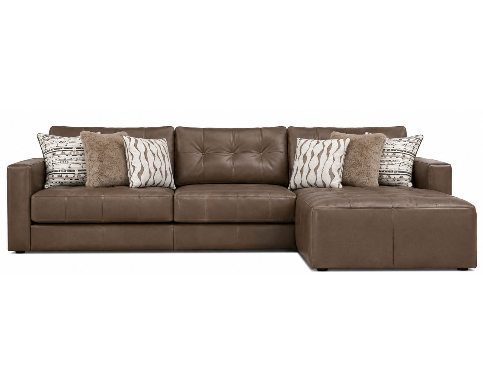 Siena Modular Top Grain Leather Sectional (includes pillows) - Image 9